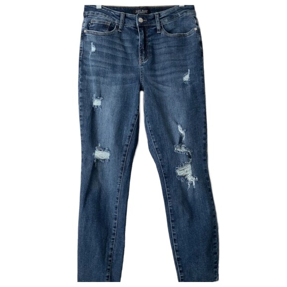 Judy Blue Distressed Relaxed Fit Jeans Raw Hem 29 - Picture 1 of 8